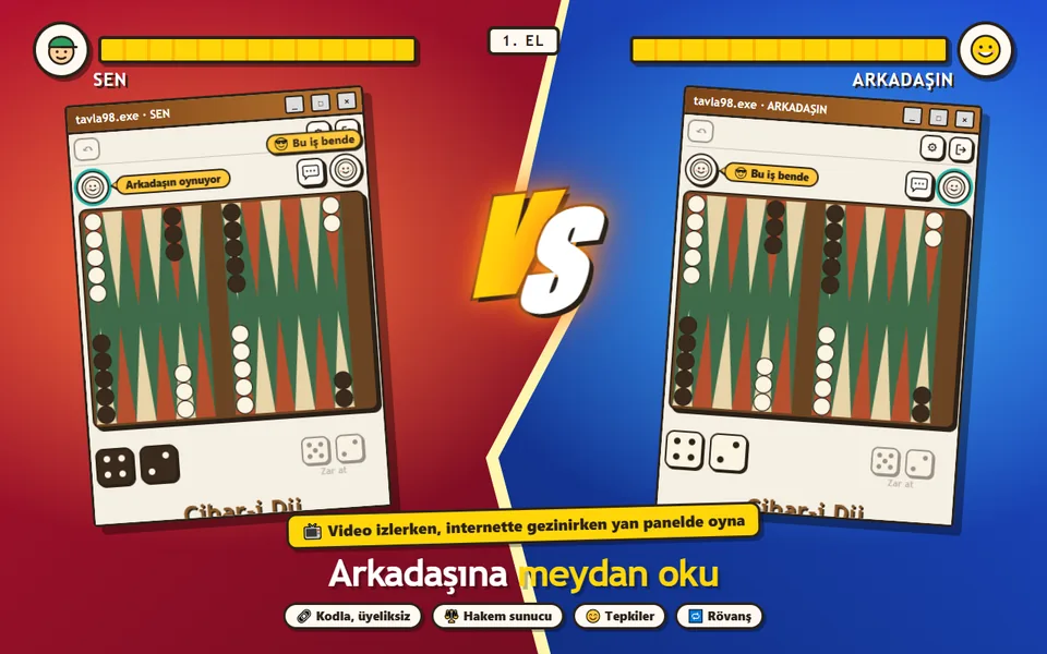 Arkadaşla çevrim içi oyun: iki pencere, oyun kodu ve tepkiler