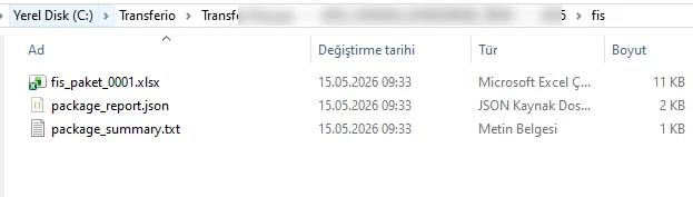 Transferio fiş paketleri