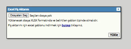 Luca XLSX yükleme